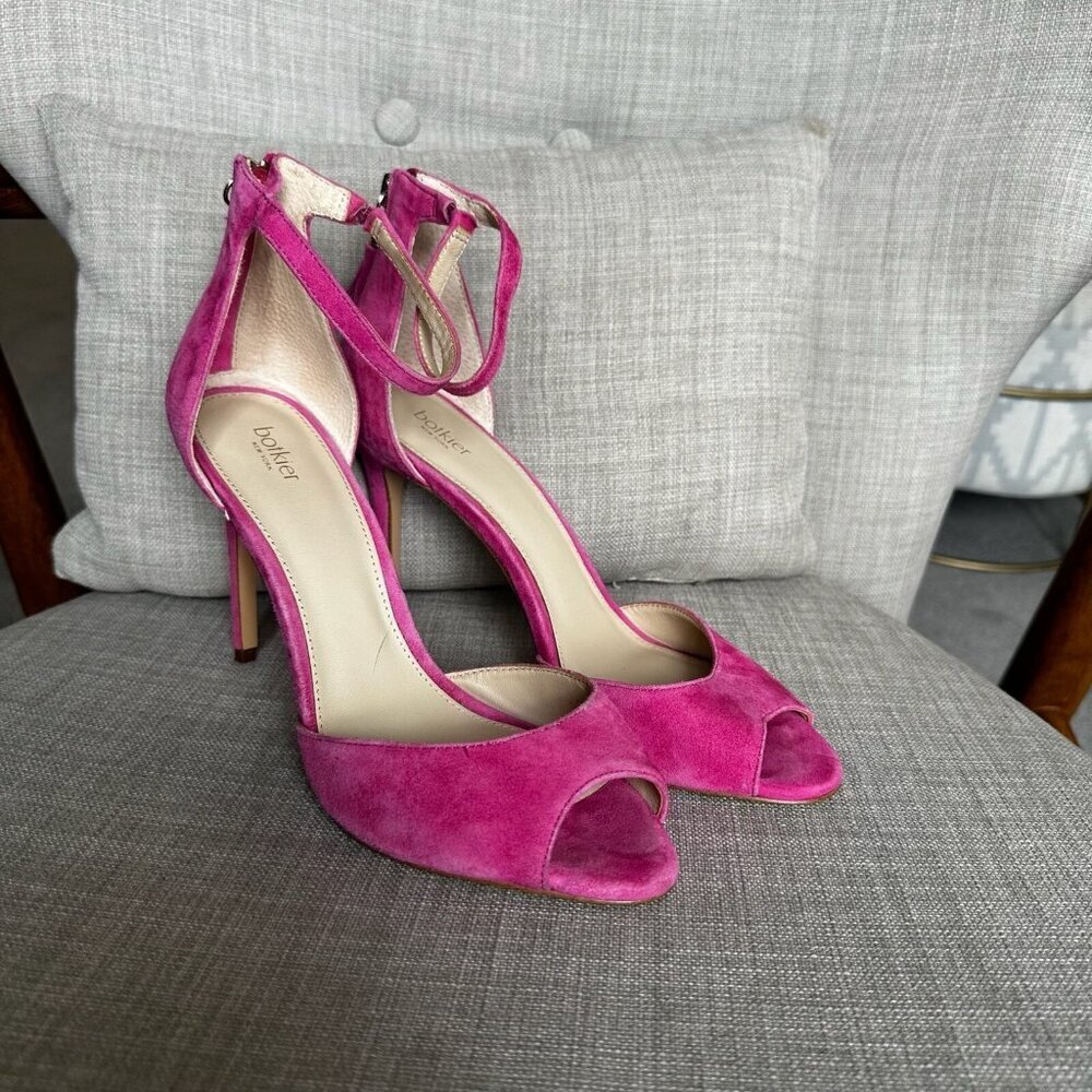 Botkier Anna High Heels Womens Sz 8.5 Ankle‎ Strap Tassel Suede Party Going Out